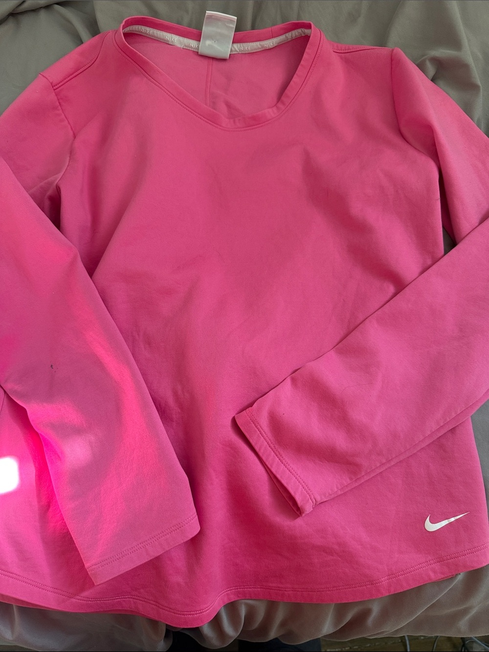 Nike Hot Pink Long Sleeve Crew Tee